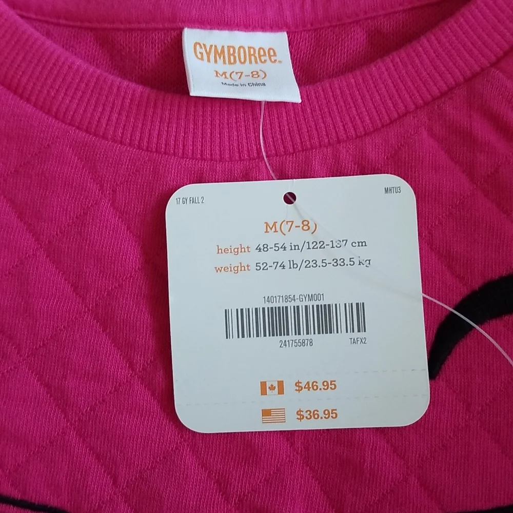 Gymboree quilted top, hot pink Nwt